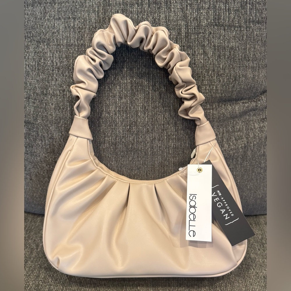 Isabelle Cream/Tan Vegan Leather Shoulder Bag/Purse